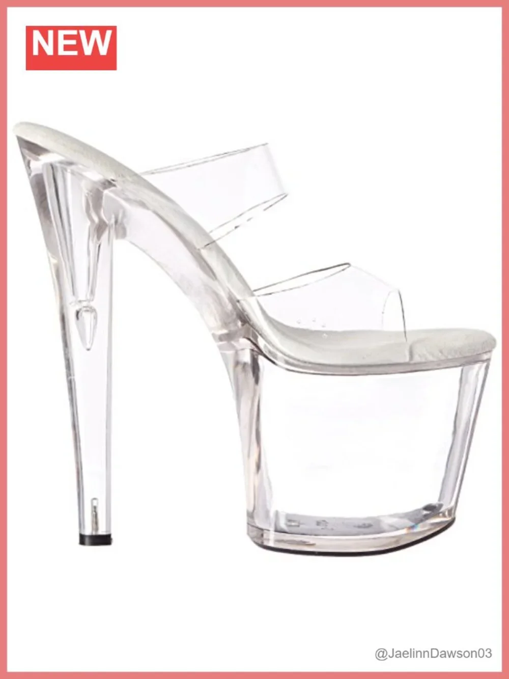 Clear Platform Sandal Stiletto Heel Ankle Strap Dance Shoes